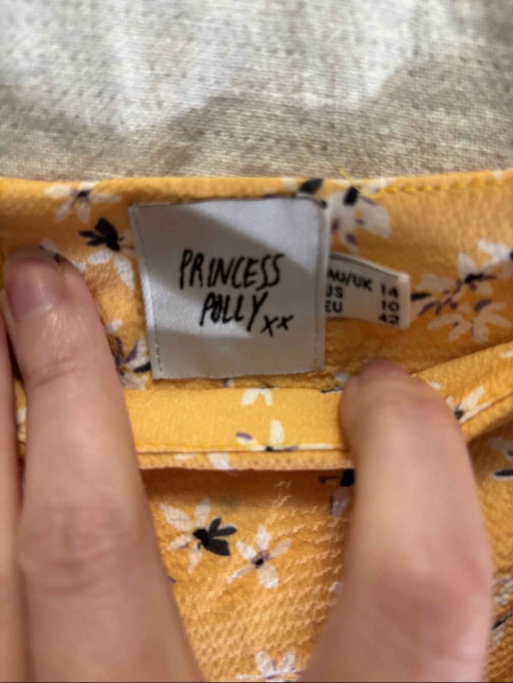 Princess Polly Yellow Floral Wrap-Style Mini Skirt - Picture 2 of 5
